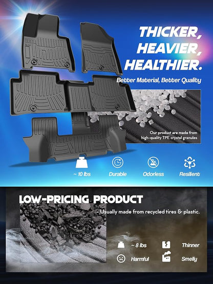 Car Floor Mats for 2024 2025 Hyundai Santa Fe Accessories, TPE All Weather - Image 4