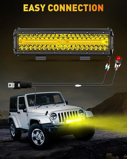 NAOEVO 12 Inch LED Light Bar, 300W 30000LM LED Offroad/Driving/Fog Lights - Image 8