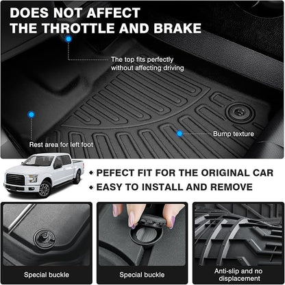 Powerty Floor Mats for 2015-2025 Ford F-150 SuperCrew/F150 Lightning - Image 4