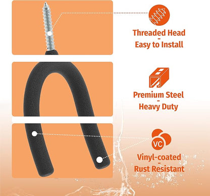 HUHOLE Screw in U Hook, Shovel Holder Wall Mount, U Hooks - Image 2