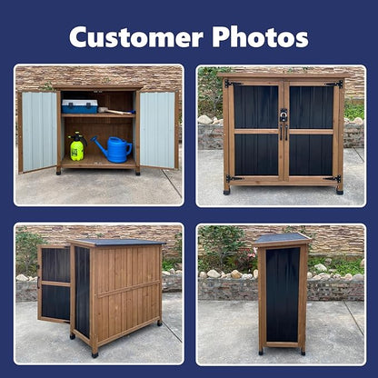 Wood & Metal Outdoor Storage Cabinet - Image 2