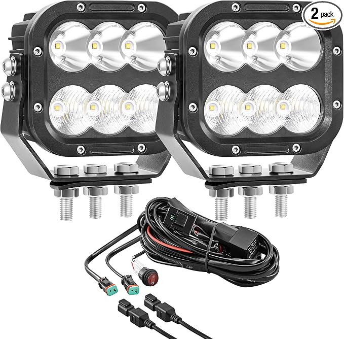 LED Light Pods, Offroad Driving Lights 5 Inch 120W 10000lm Off Road LED Work by SanYoung-AutomotiveLights