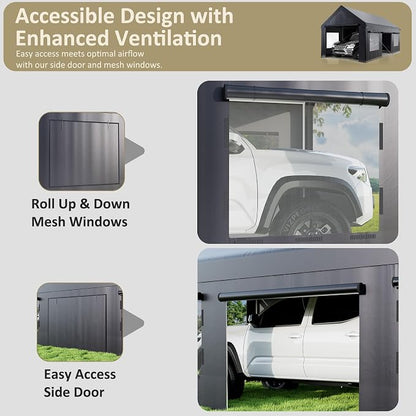 Carport 12' x 20' Heavy Duty Portable Garage, Carport Canopy - Image 5