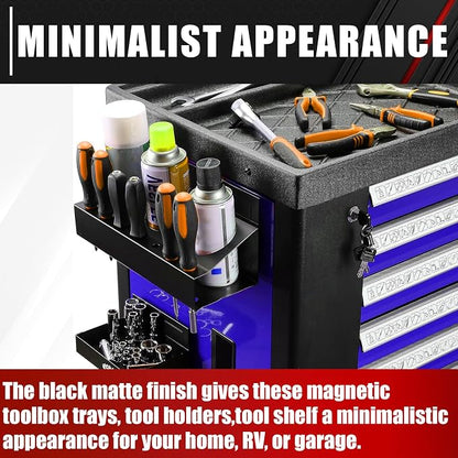 C&T 4-Piece Magnetic Toolbox Shelf, Tray and Holder Set, Magnetic Toolbox Tray - Image 5