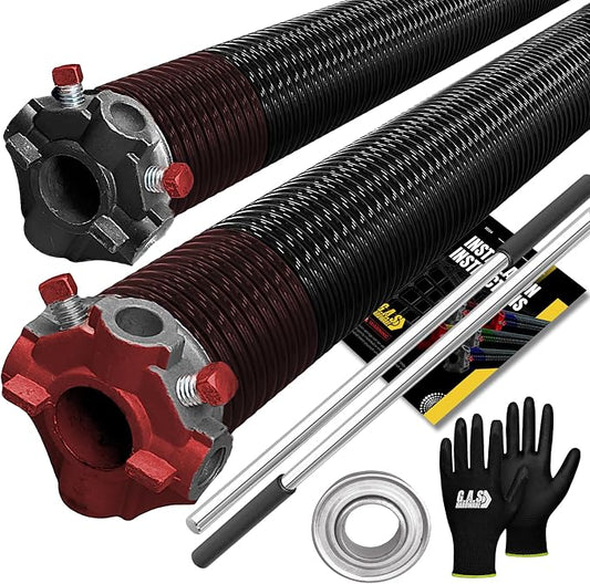 Garage Door Torsion Springs 234x2x29 Includes 1” Steel Bearing, and Winding Bars by GASHardware