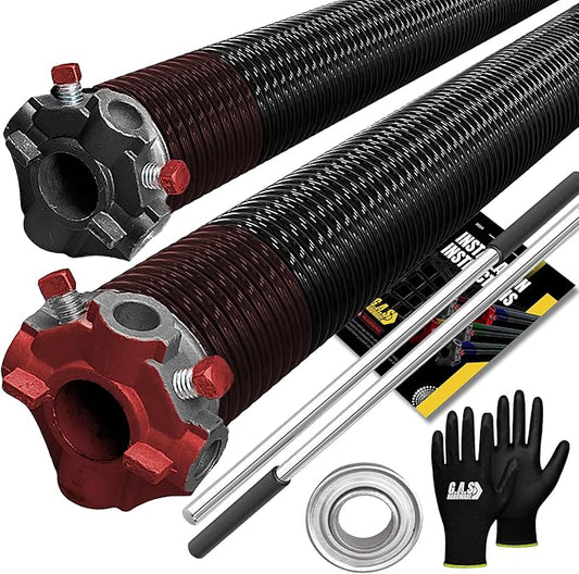 Garage Door Torsion Springs 234x2x27 Includes 1” Steel Bearing, and Winding Bars by GASHardware
