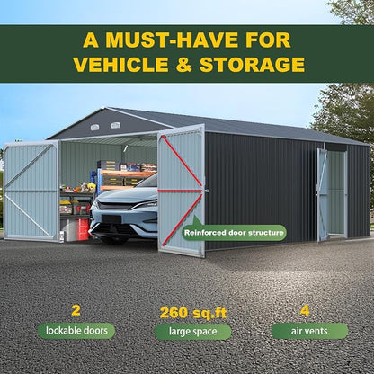 Metal Garage Shed 20x13 FT, Sheds & Outdoor Storage Clearance, Outdoor Storage - Image 6
