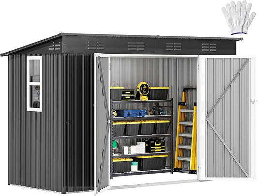 DWVO 9.1x4.2ft Metal Outdoor Storage Shed by DWVO