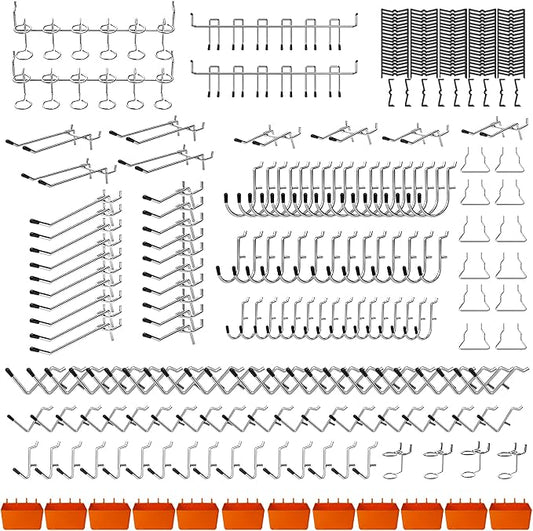 C&T 278 Piece Pegboard Hooks Assortment Kit, Pegboard Accessories Organizer Set by CT