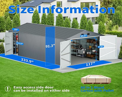 10x20 Metal Shed, Metal Garage Building - Image 5