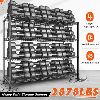 REIBII 60" W Storage Shelves 2878LBS Wire Shelving Unit - Image 5