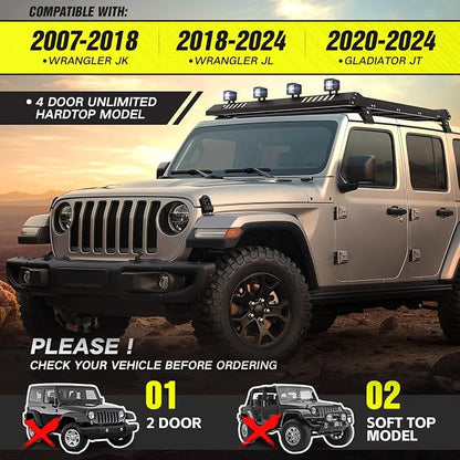 Roof Rack Cargo Basket with 4PCS LED Light Bar Compatible - Image 2