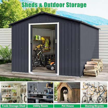 Outdoor Storage Shed 8 x 12 Ft, Outdoor Tool Metal Shed - Image 5