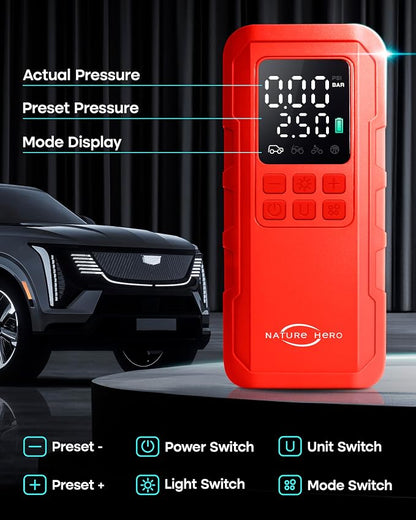 Tire Inflator Portable Air Compressor, 150 PSI car tire air Pump Portable - Image 6