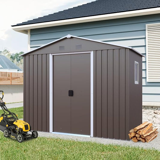 4x8 FT Outdoor Storage Shed, Metal Garden Shed by BNSPLY