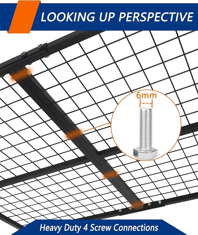3 x 8FT Overhead Garage Storage Rack, Adjustable Ceiling Storage Racks - Image 8