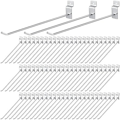 Moxweyeni 100 Pcs Heavy Duty Slatwall Panel Hooks Hanging Metal Slat Wall by Moxweyeni