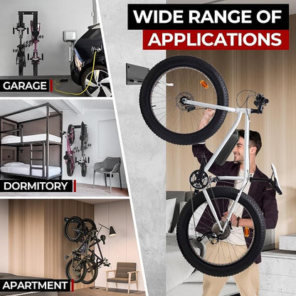 Fat Tire Bike Rack Wall Mount Garage Storage, Fat Tire Bike Storage Rack - Image 4