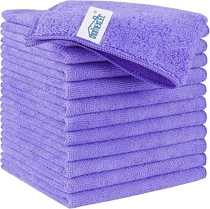 HOMEXCEL Purple Microfiber Cleaning Cloth, 12 Pack Premium Microfiber Towels by HOMEXCEL