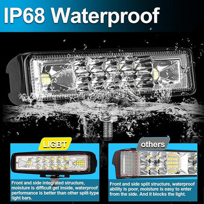 LIGBT 2PCS LED Light Bar 5.7 Inch Slim 60W Led Driving Lights Waterproof - Image 3