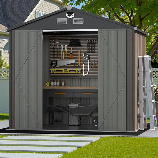Outdoor Storage Shed 10x8 FT, Metal Tool Sheds, Waterproof Outside Storage Shed by BENASS