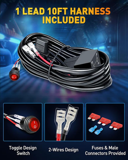 NAOEVO 12 Inch LED Light Bar, 300W 30000LM LED Offroad/Driving/Fog Lights - Image 7
