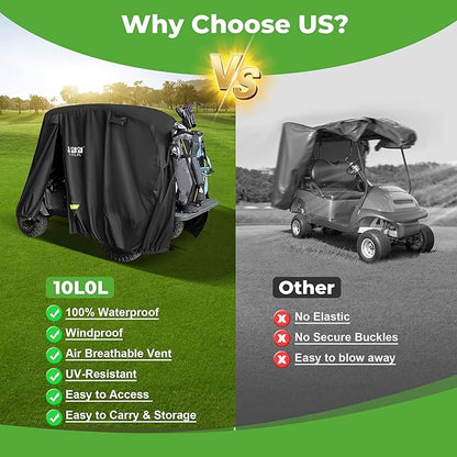 10L0L 4 Passenger Golf Cart Cover - Image 5