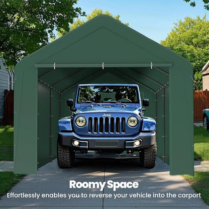 GOJOOASIS 10x20 Carport Heavy Duty Portable Garage Shelter Metal Car Canopy Tent - Image 5