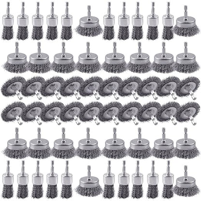 60 Pack Rocaris Carbon Steel Wire Wheel Brush Set by Rocaris
