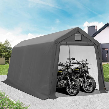 7' x 12' Outdoor Storage Shed- Heavy Duty Storage Shelter Tent - Image 9