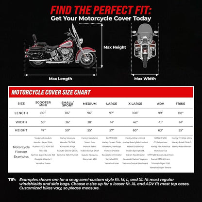 Badass Moto - Extra Large Motorcycle Cover Waterproof Outdoor, Heavy Duty - Image 6
