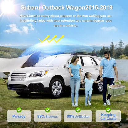 8pcs Car Window Shades for Subaru Outback Wagon 2015-2019 Accessories, - Image 2