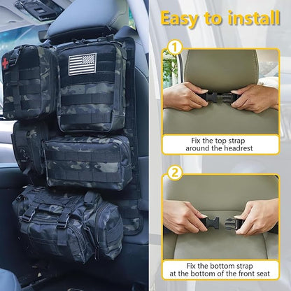 Universal Tactical Seat ​Back Organizer Vehicle Molle Panel Organizer Storage - Image 4