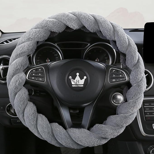 Luxury Fluffy Winter Car Steering Wheel Cover by HighnessHwoo