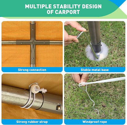 10X20 Ft Heavy Duty Carport Canopy, Portable Garage, Car Tents, Reinforced - Image 6