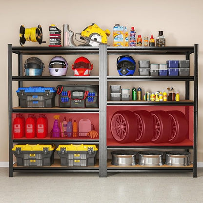 Garage Shelving Unit, 2550Lbs Heavy Duty 5-Tier Metal & Wood Adjustable Storage - Image 7
