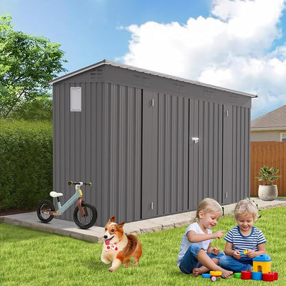 4x9 FT Outdoor Storage Shed, Metal Shed W/Window, Garden Storage Shed W/ 6 Air - Image 4
