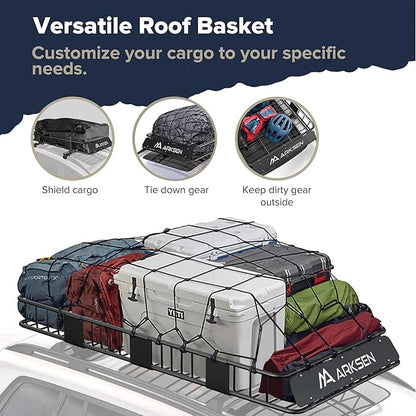 ARKSEN 84 x 39 x 6 Inch Universal 150LB Heavy Duty Roof Rack Cargo - Image 5