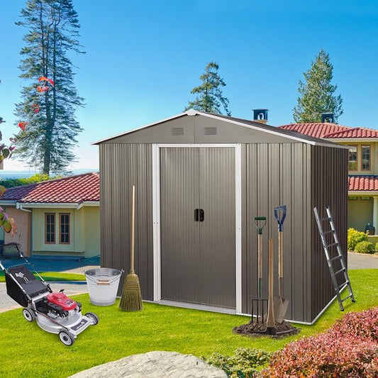 6x8 FT Outdoor Storage Shed, Metal Garden Shed by BNSPLY