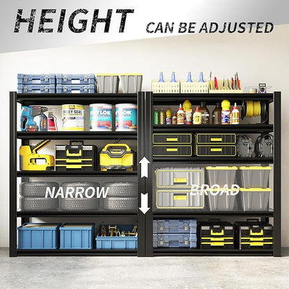 60" H Heavy Duty Garage Shelving 3000LBS Storage Shelves Adjustable 5 Tier - Image 5