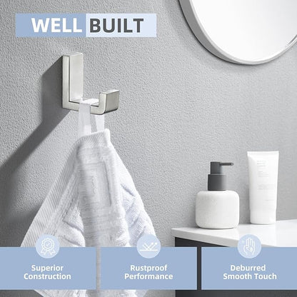 Angle Simple Towel Hook for Bathroom, SUS 304 Stainless Steel Shower Robe Coat - Image 4