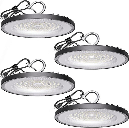 4 Pack UFO LED High Bay Light 150W, 5000K Daylight High Bay LED Shop Lights by Yihuven