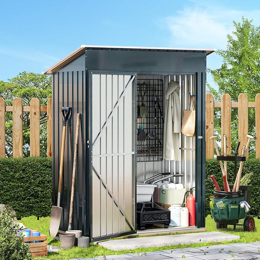 Breezz 5x3FT Vertical Outdoor Steel Storage Shed by BreezZ