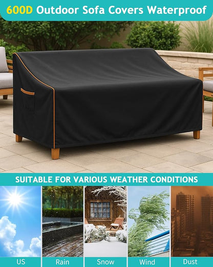 Outdoor Sofa Cover, Waterproof Patio Furniture Cover 60W x 42D x 33H inches - Image 6