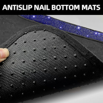 NBTEPEM Blue Bling Car Floor Mats Full Set, Universal Fit Most Cars - Image 4