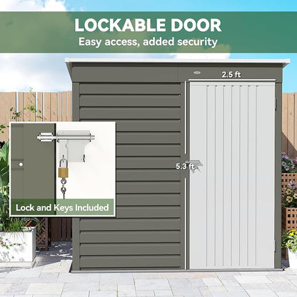 Outsunny 6' x 4' Outdoor Storage Shed, Metal Garden Tool Shed - Image 4