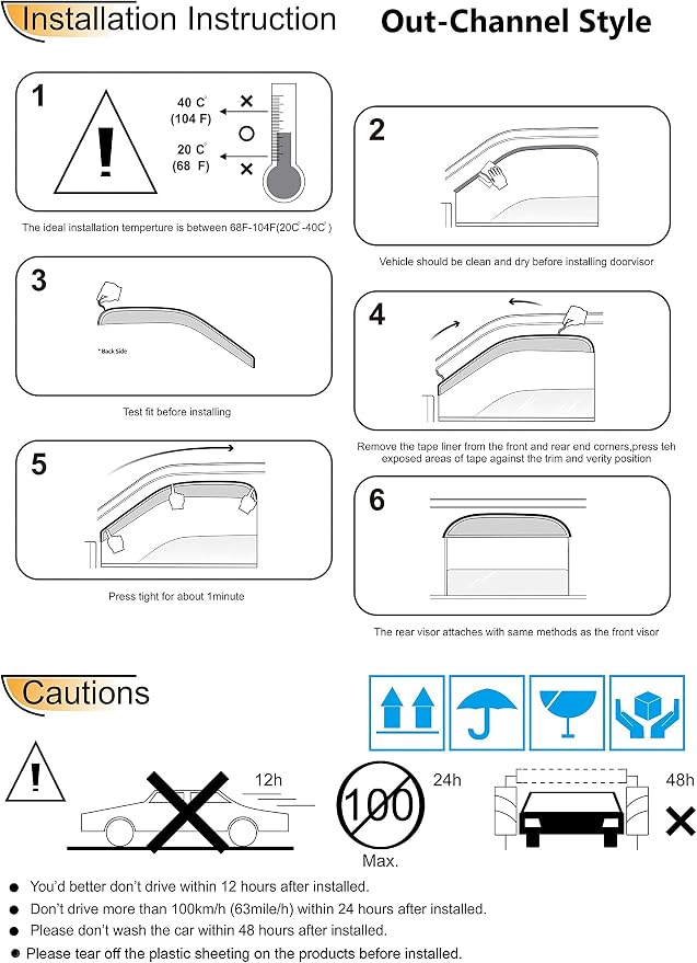 94229 Side Window Wind Deflector fit - Image 6