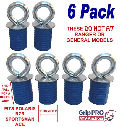GripPRO ATV Anchors – 6 Pack Fits Polaris Lock & Ride Bed Holes on RZR & - Image 2