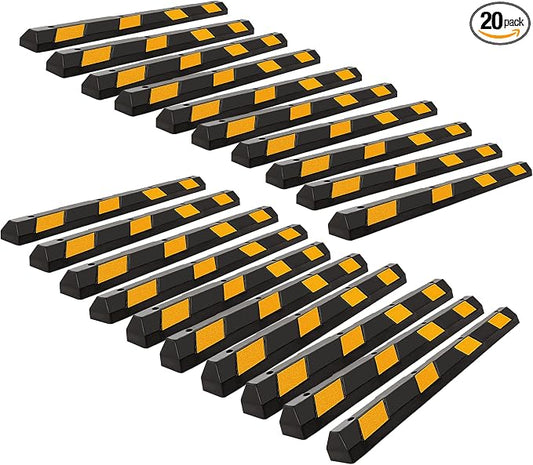 ZONETECH Large Heavy Duty Rubber Parking Curb – 72” Premium Quality Auto Garage by ZONETECH