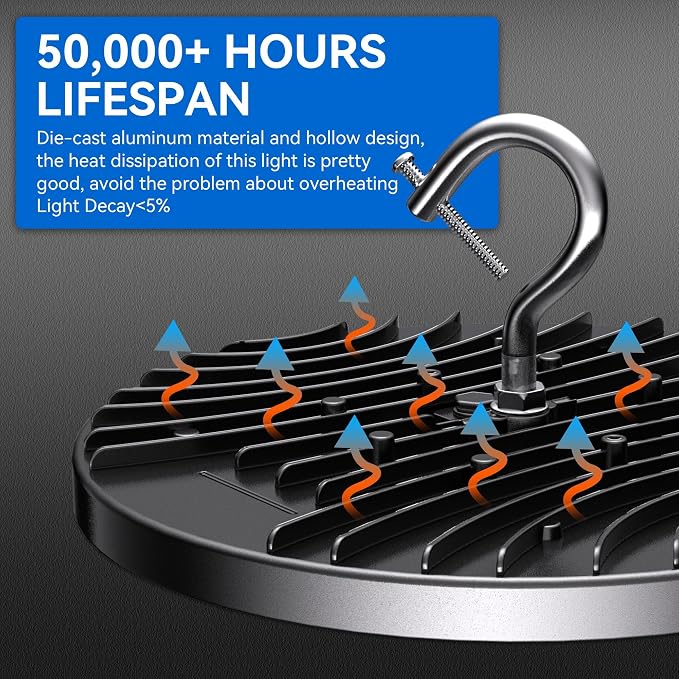 4 Pack UFO Led High Bay Light 150W, 4000K Daylight High Bay Led Light - Image 4